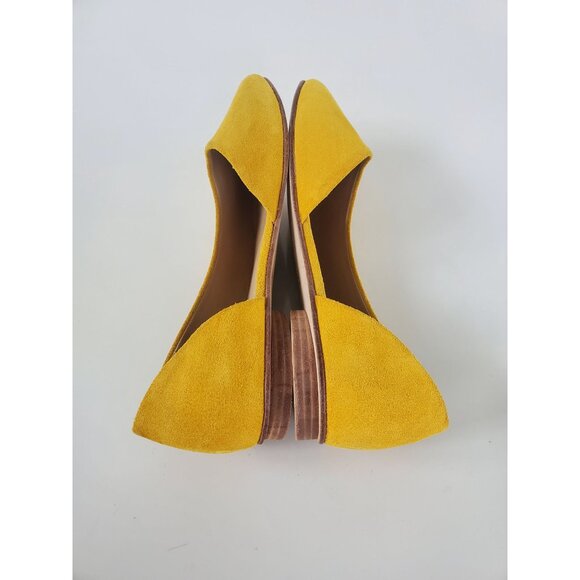 Tony Blanco Anthropologie Mustard Yellow Flats Size 40 US 9.5 - 10 Suede Shoes - Picture 3 of 15